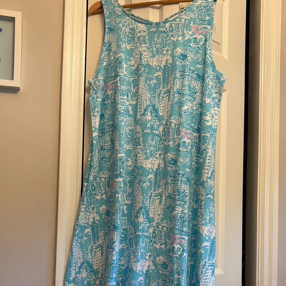 Blue Embellished Sleeveless Sundress, Armpit to Armpit 20”